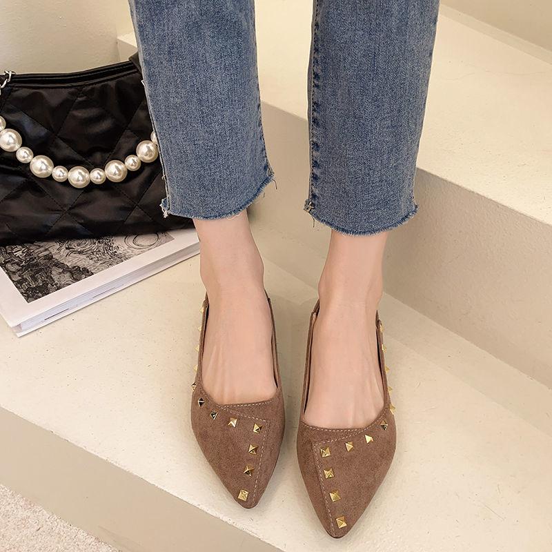 Platte Schoenen | Dames Fluwelen loafers